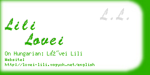 lili lovei business card